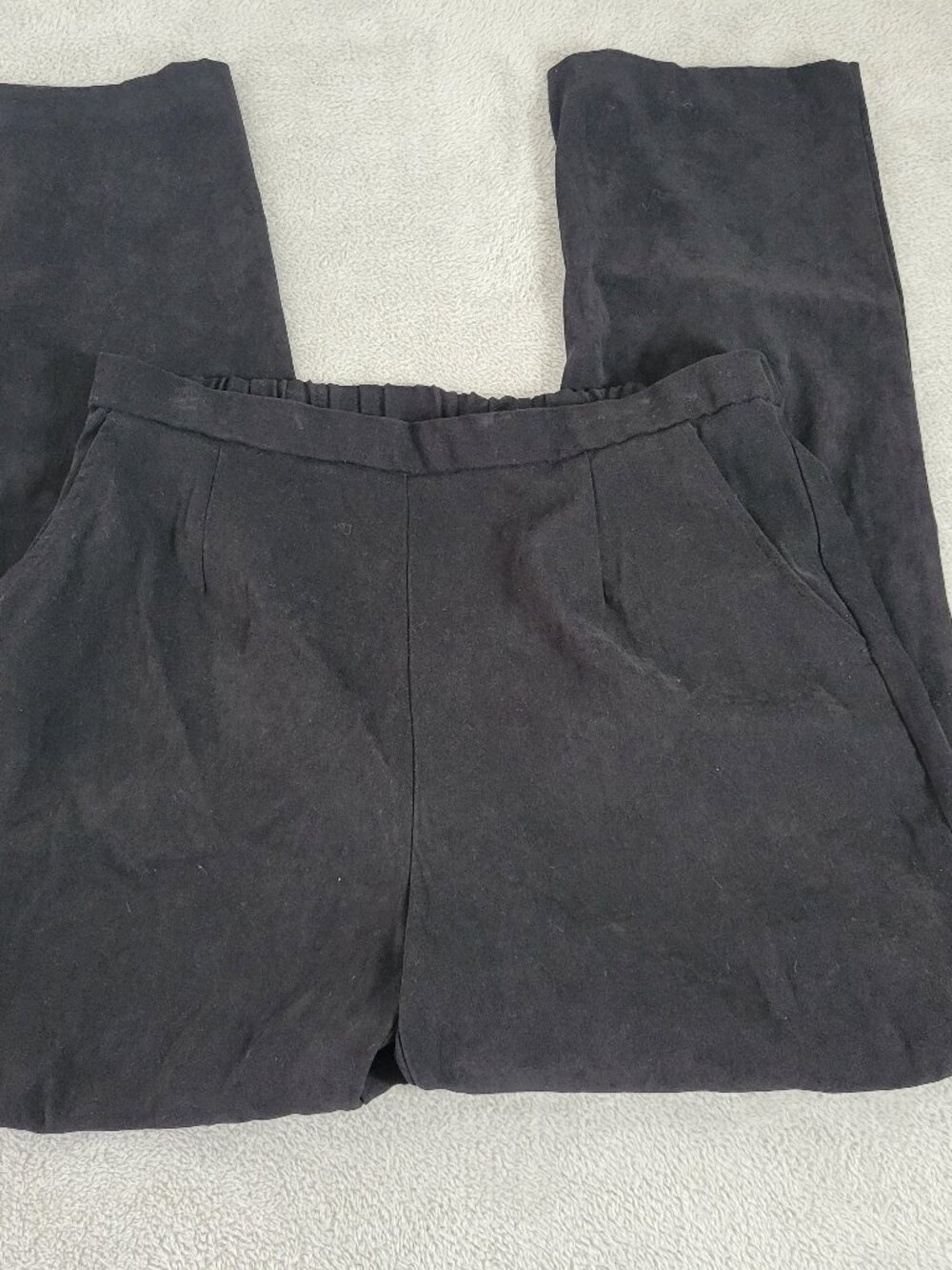 Briggs New York Women's‎ 18W Black Velour Dress Pants High Rise Pull On BLA57E